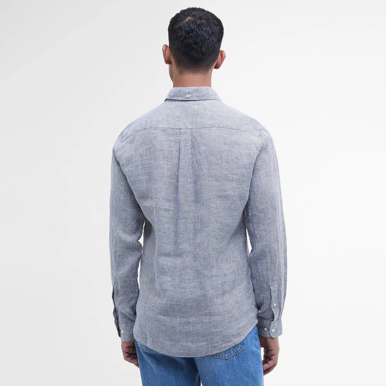 Barbour Linton Tailored L/S Shirt Navy - Image 3