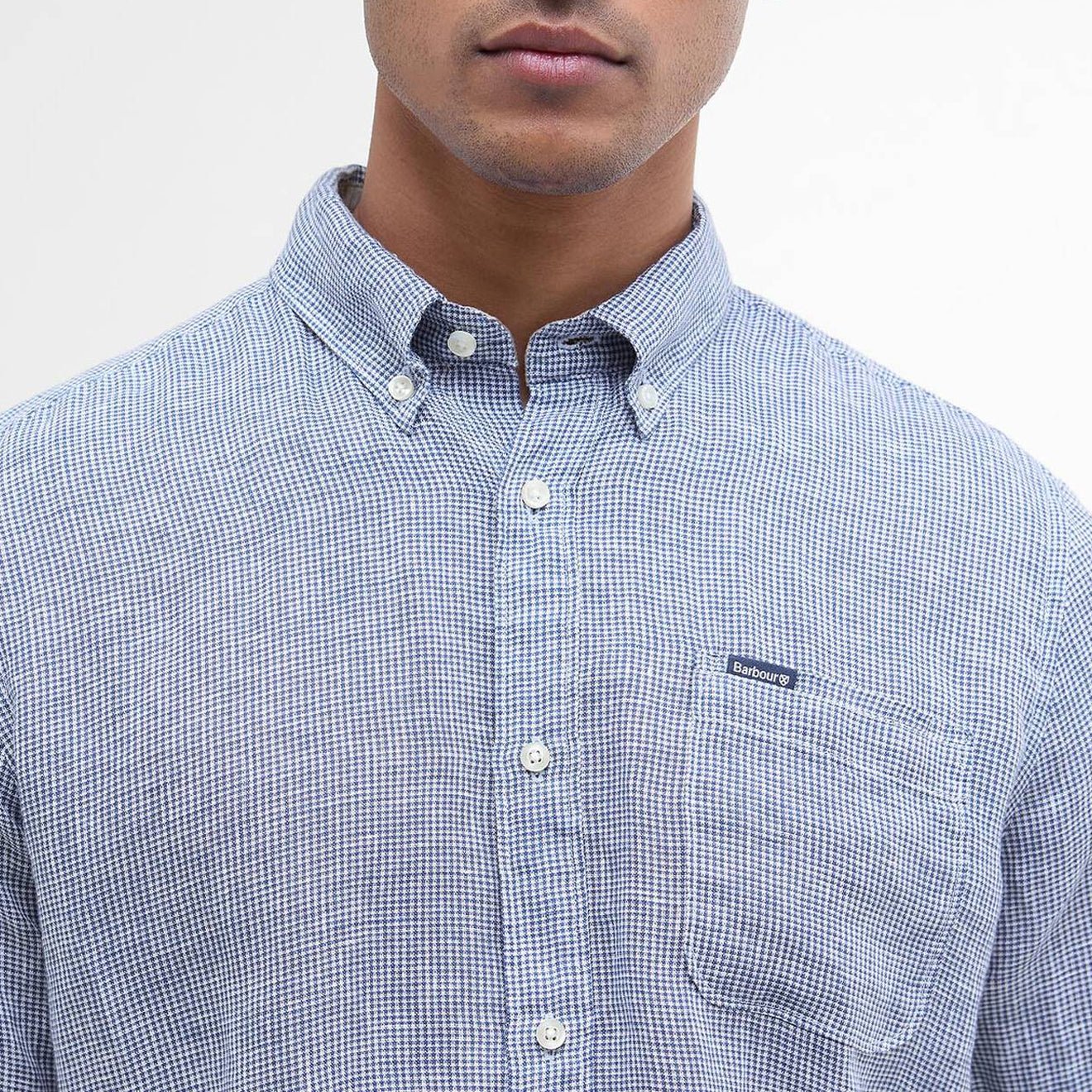 Barbour Linton Tailored L/S Shirt Navy - Image 5
