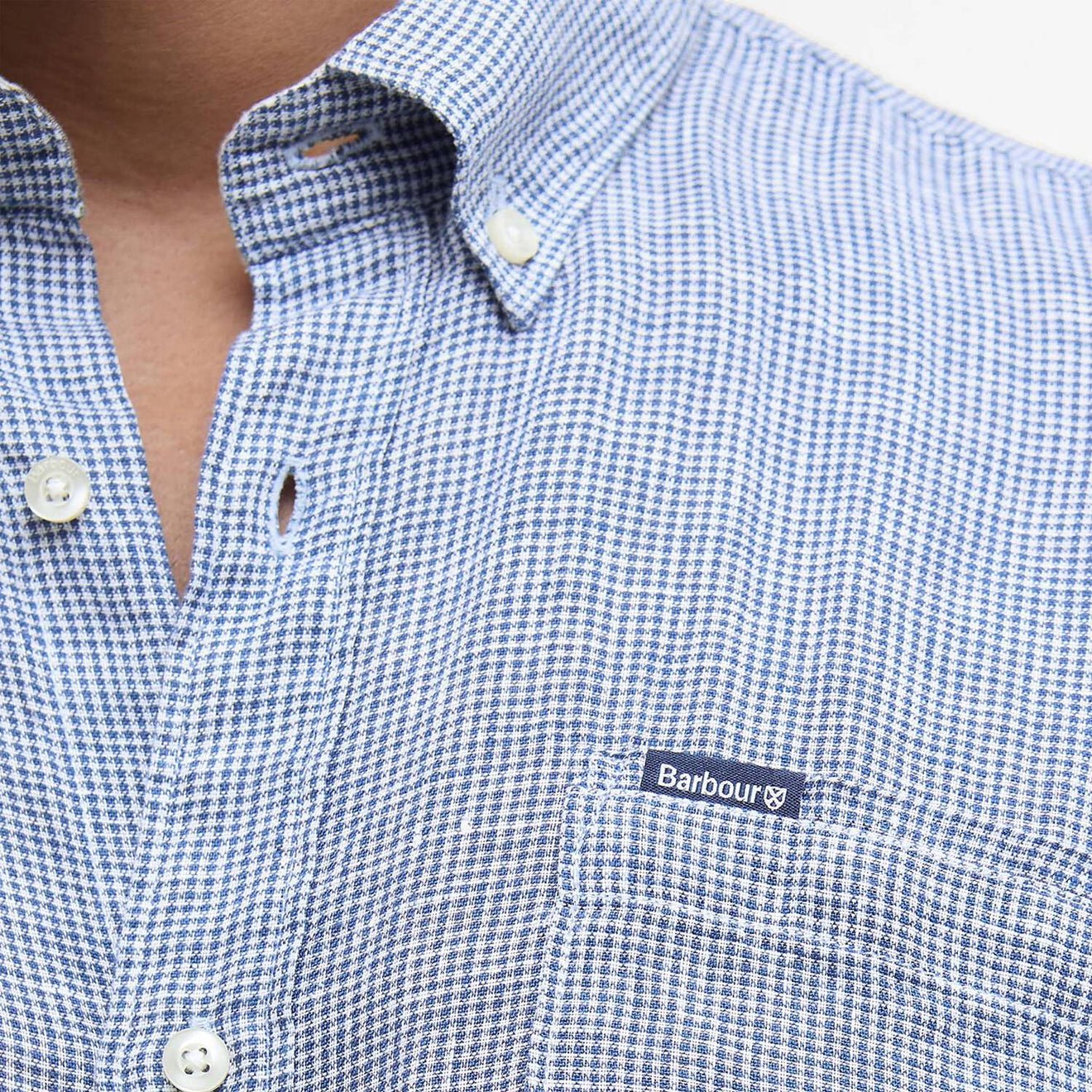 Barbour Linton Tailored L/S Shirt Navy - Image 6