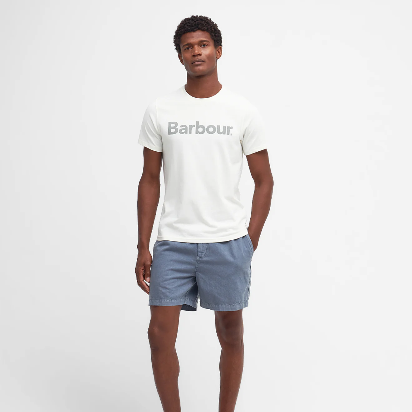 Barbour Logo T-Shirt Ecru - Image 2