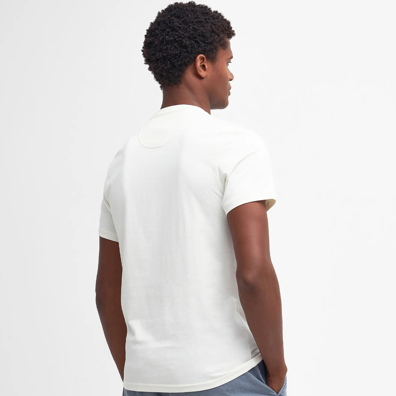 Barbour Logo T-Shirt Ecru - Image 5