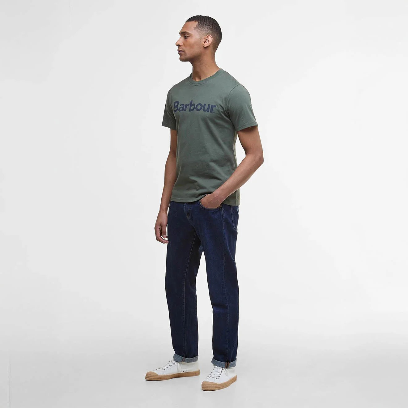 Barbour Logo T-Shirt Thyme - Image 3