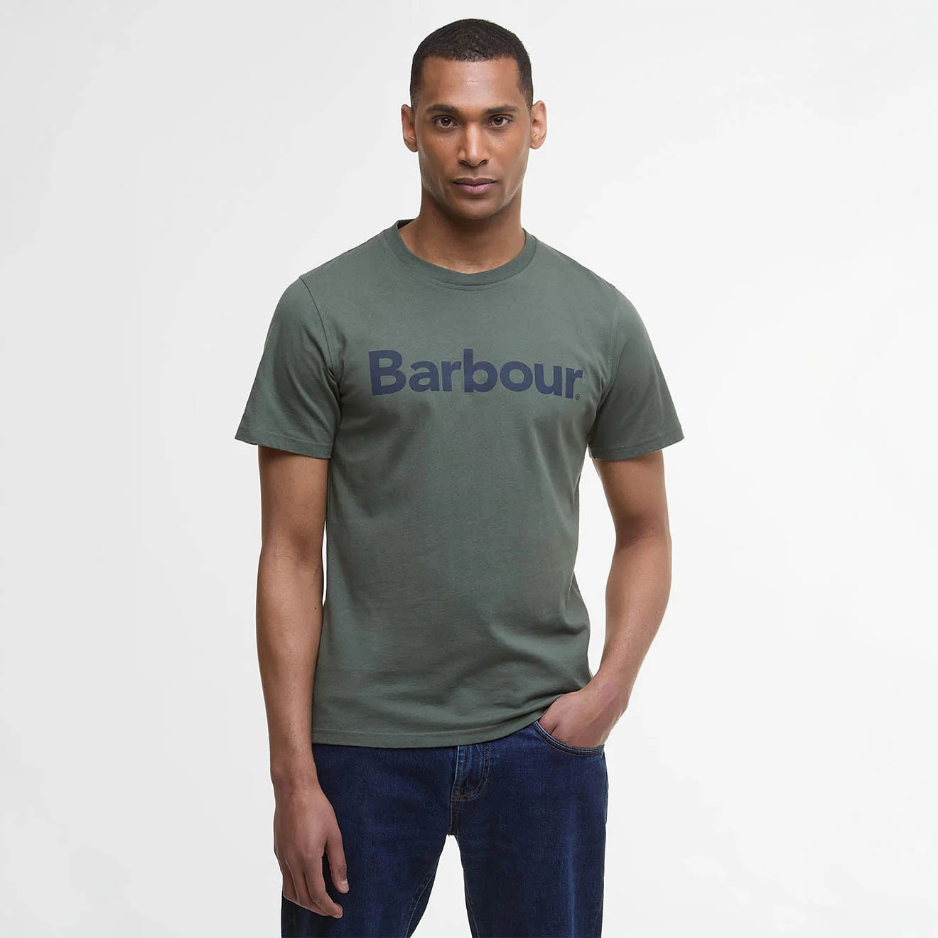 Barbour Logo T-Shirt Thyme - Image 4