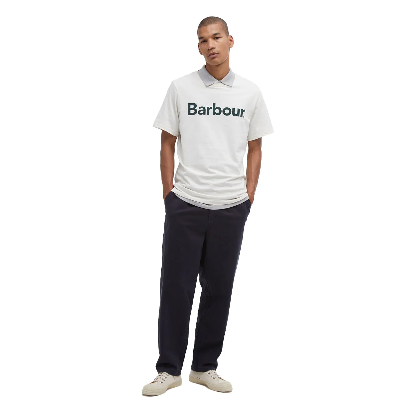 Barbour Logo T-Shirt Whisper White - Image 2
