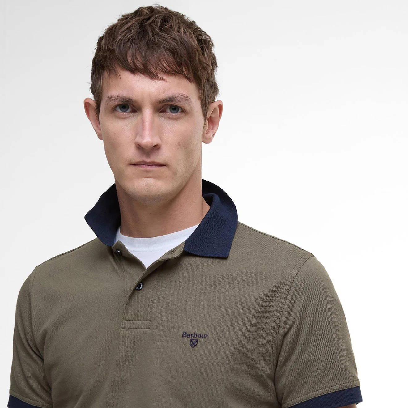 Barbour Lynmouth Tipped Tailored Fit Polo Shirt Uniform Green - Image 4