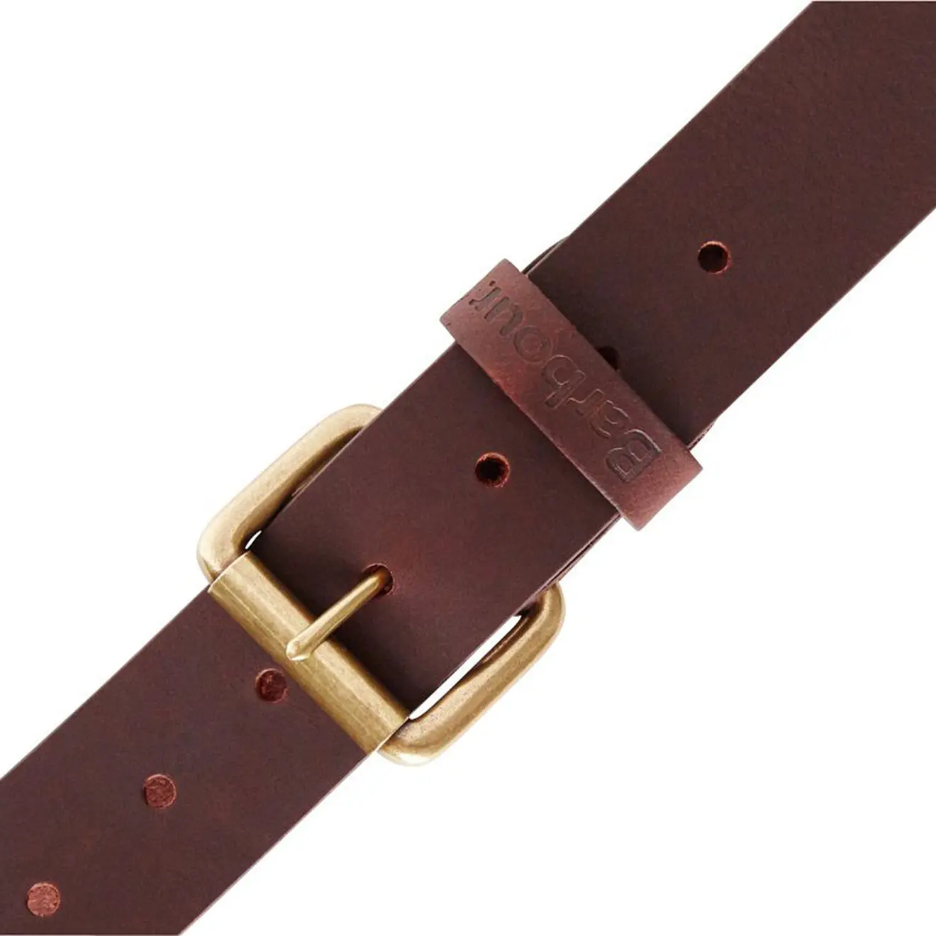 Barbour Matt Leather Belt Brown - Image 4