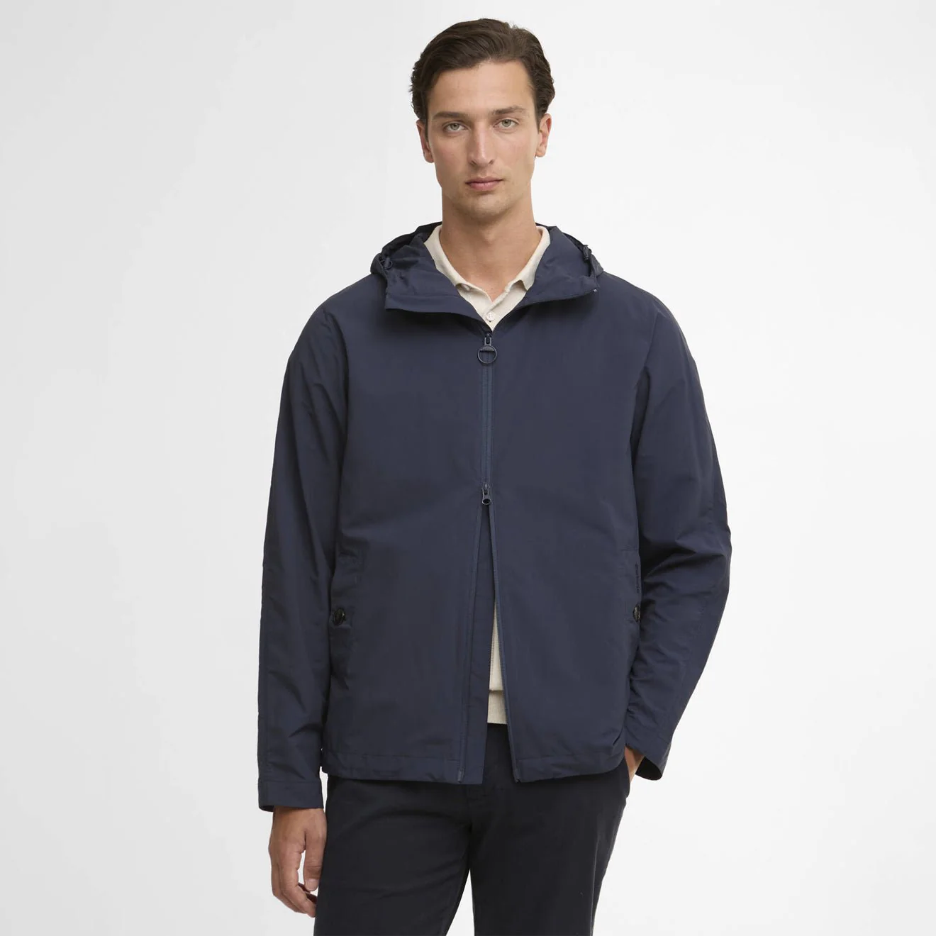 Barbour Modern Rokig Hooded Showerproof Jacket Navy - Image 2