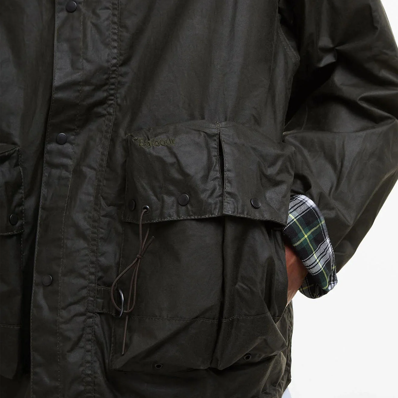 Barbour Modified Durham Wax Jacket Archive Olive - Image 5