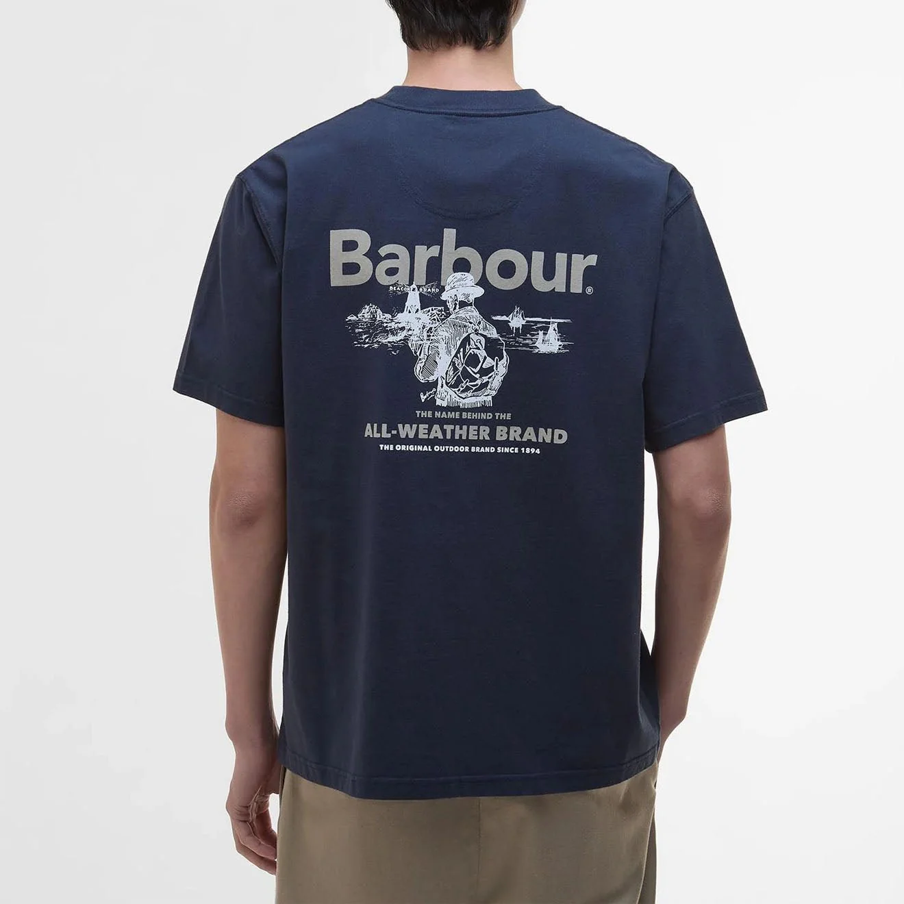 Barbour Outdoors Graphic Fit T-Shirt Navy - Image 3