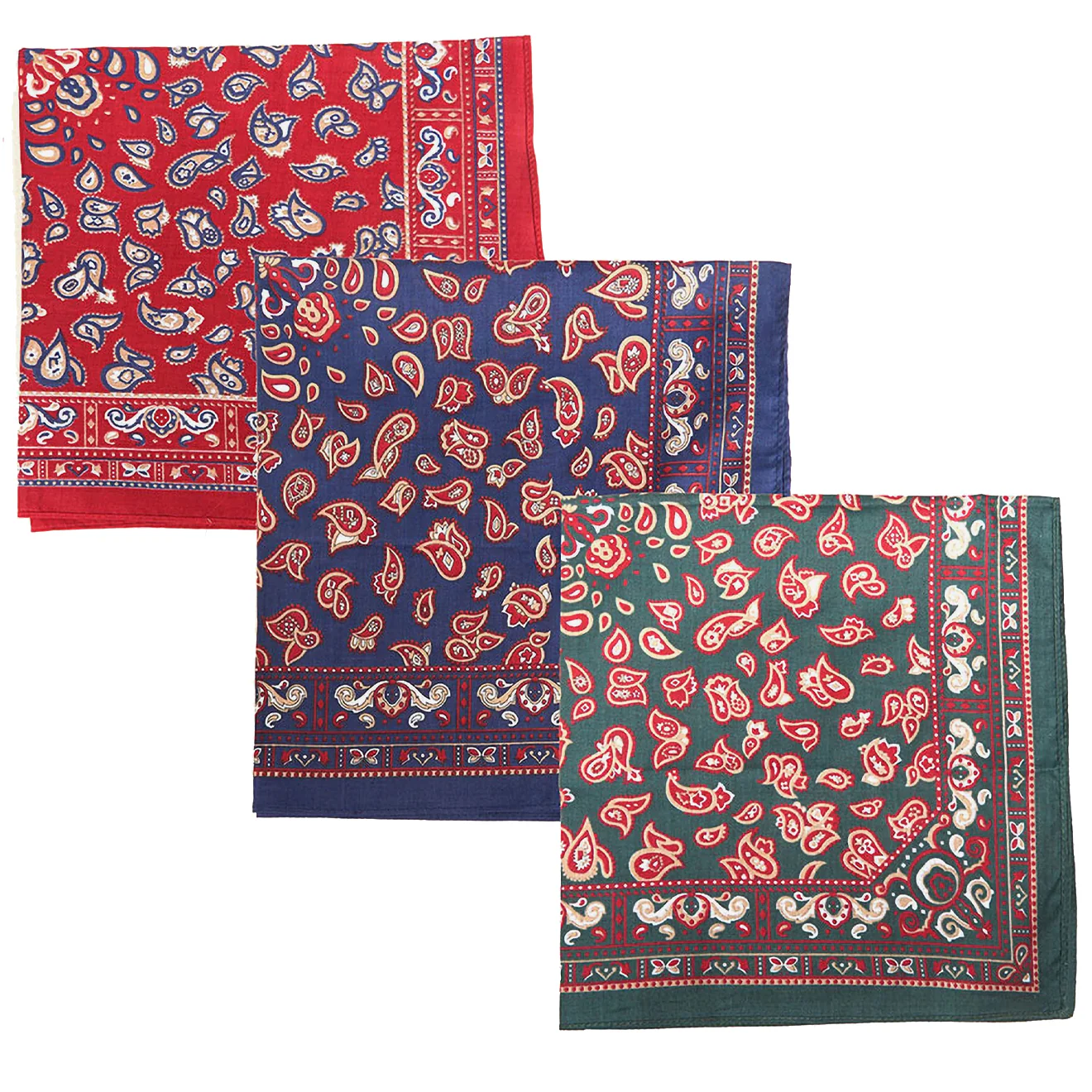 Barbour Paisley Handkerchief Gift Box Set Red/Green/Navy - Image 2
