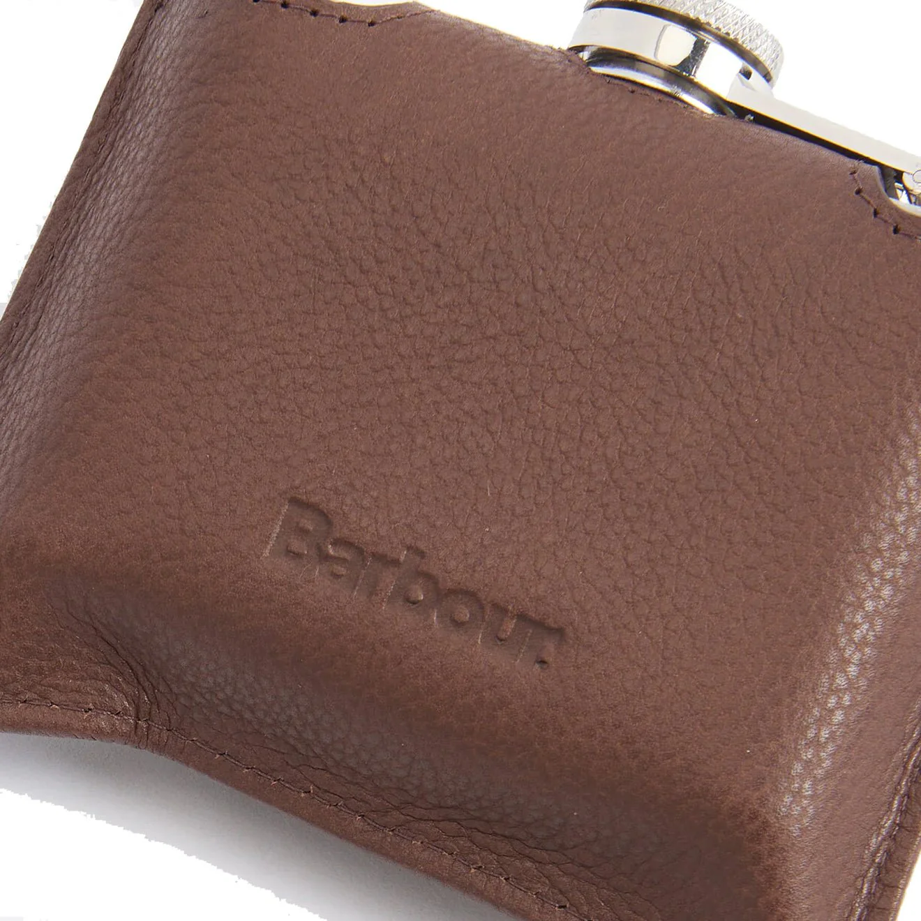 Barbour Quilted Padbury Hip Flask Dark Brown/Olive - Image 3