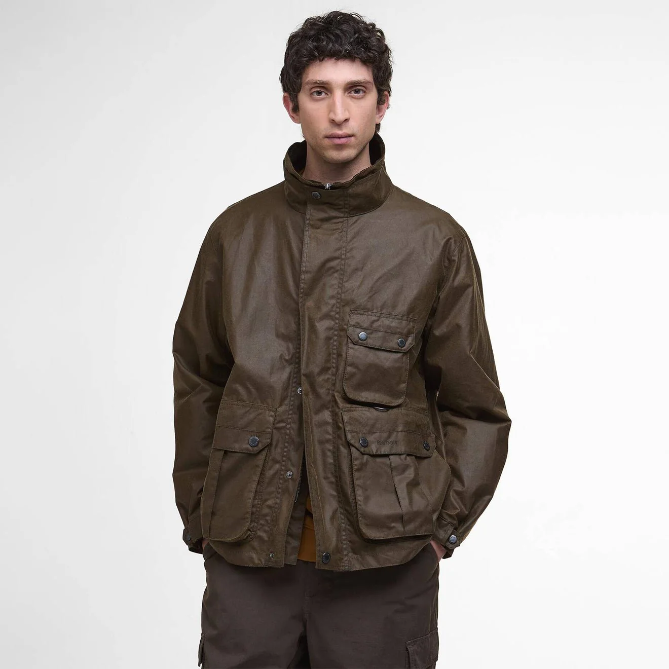 Barbour Re-Engineered Utility Bedale Waxed Jacket Beech - Image 3