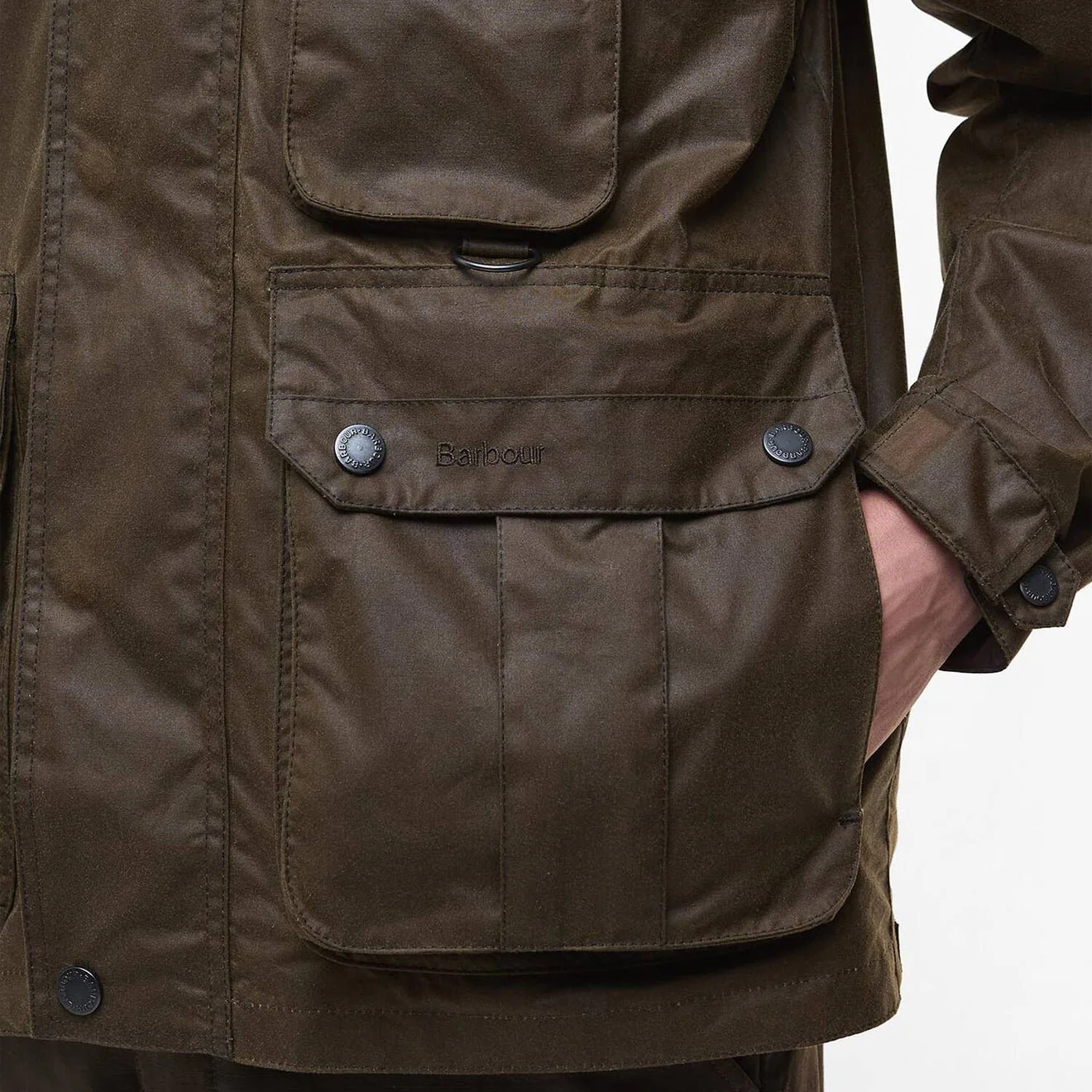 Barbour Re-Engineered Utility Bedale Waxed Jacket Beech - Image 7
