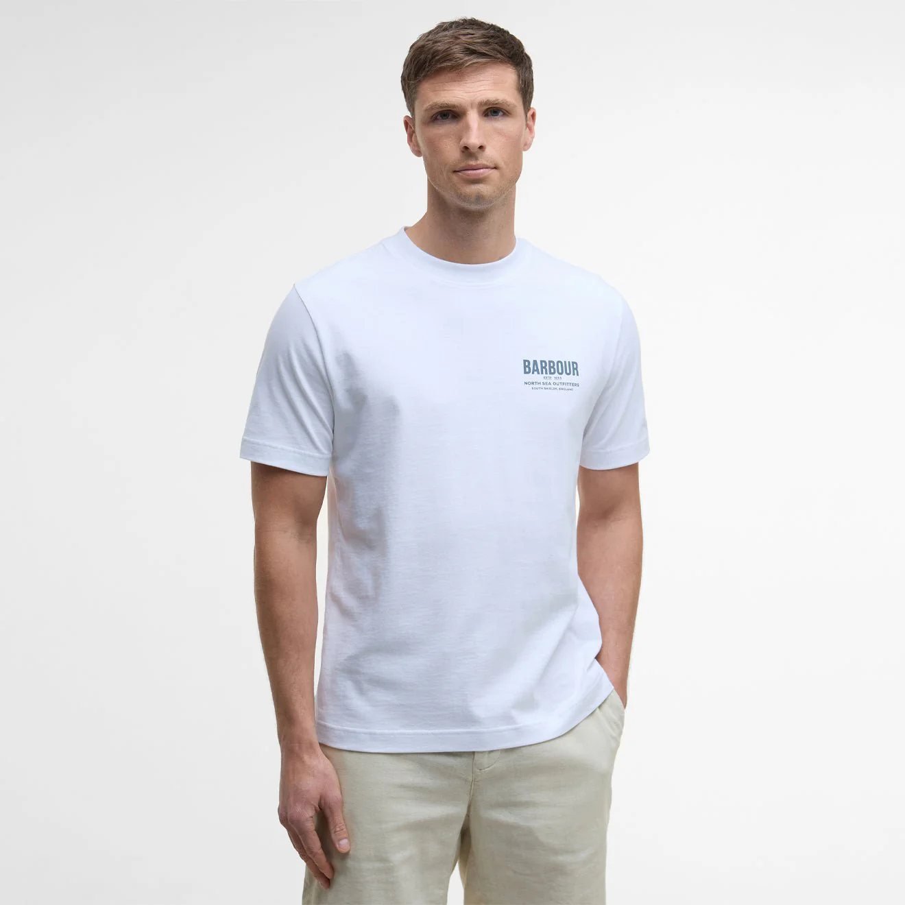 Barbour Relaxed Souter T-Shirt White - Image 3