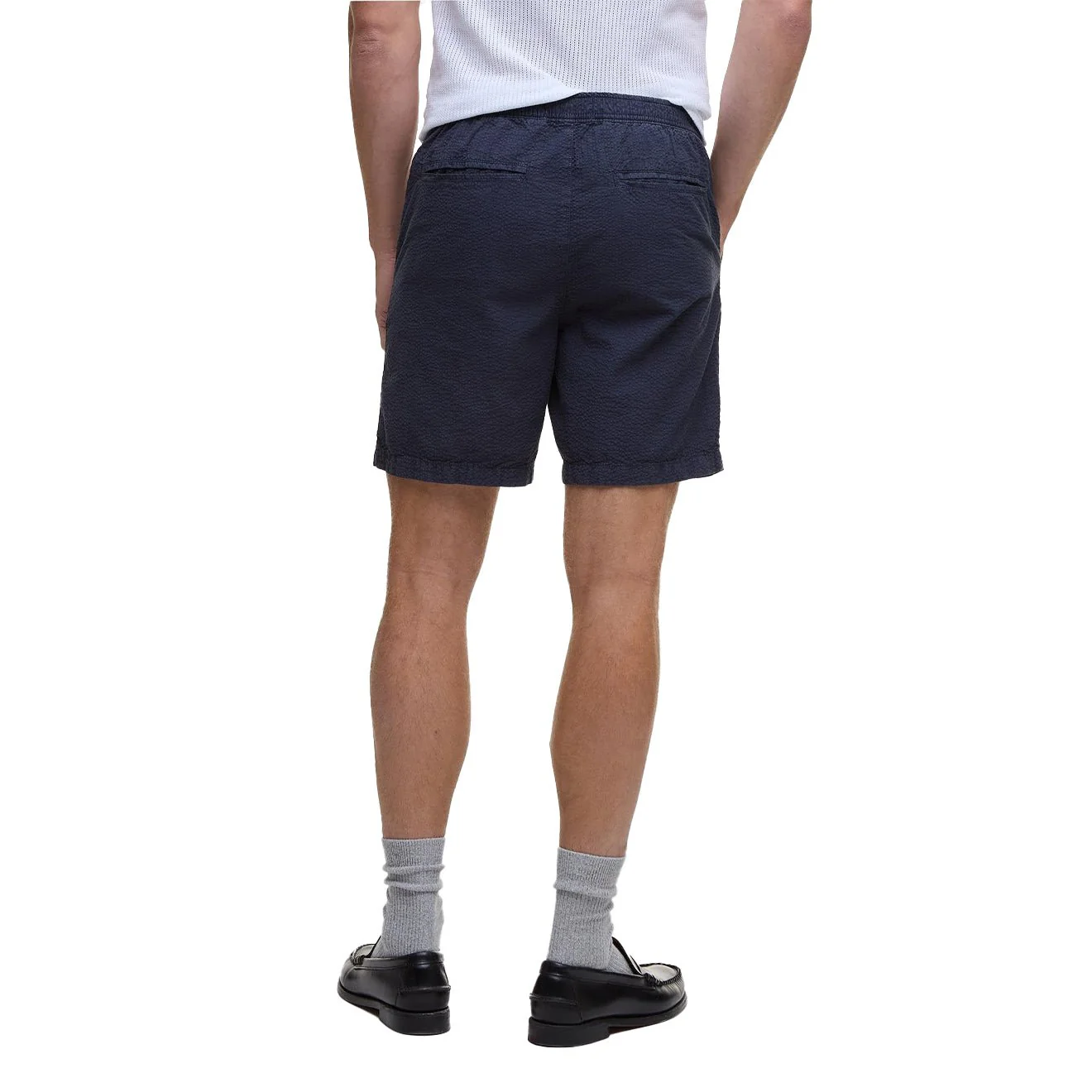 Barbour Seersucker Relaxed Short Navy - Image 4