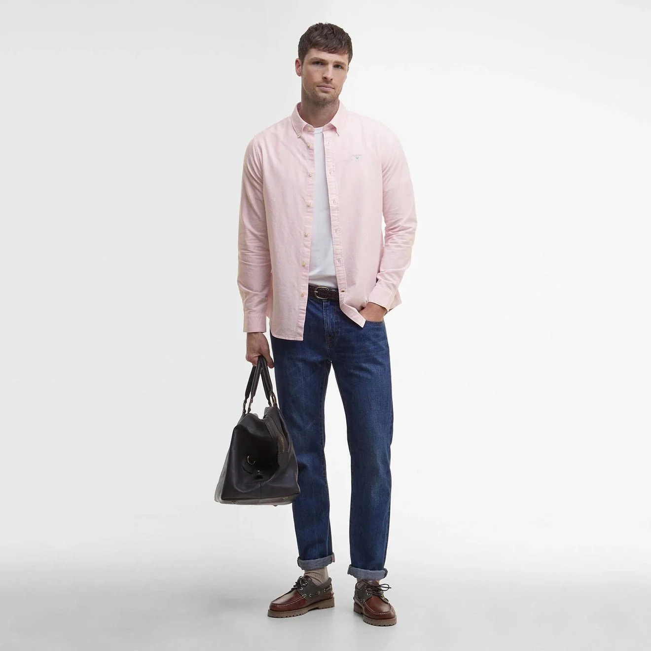 Barbour Striped Oxtown Tailored L/S Shirt Pink - Image 4