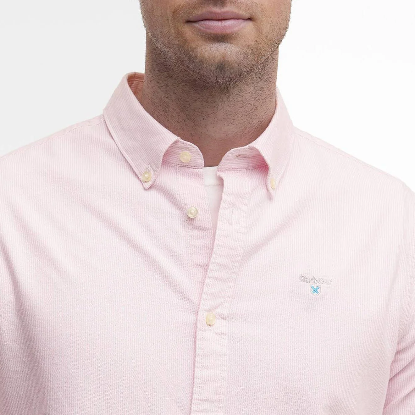 Barbour Striped Oxtown Tailored L/S Shirt Pink - Image 6