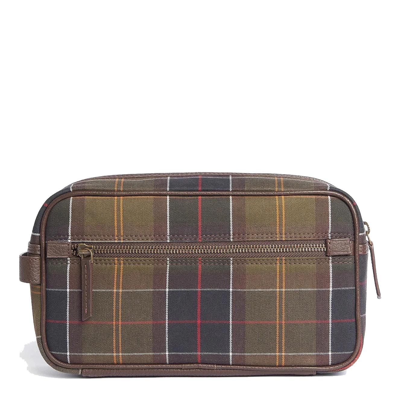 Barbour Tartan & Leather Wash Bag Classic Tartan - Image 5
