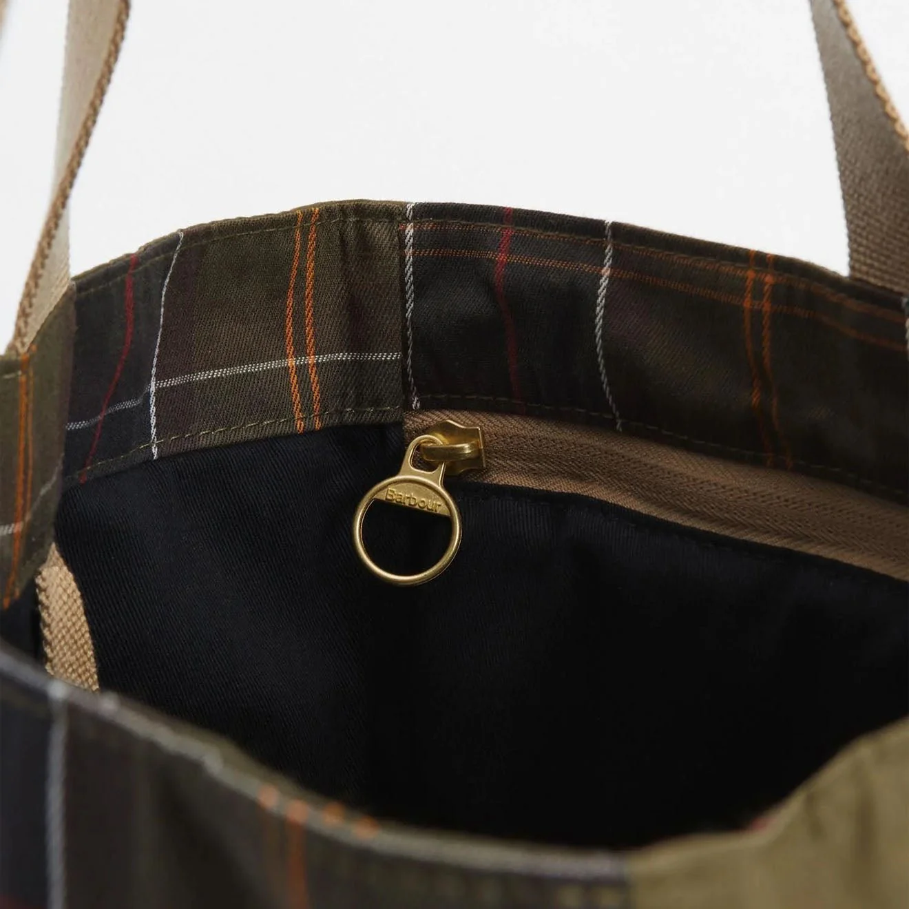 Barbour Transport Patchwork Tote Bag Dusky Green - Image 4