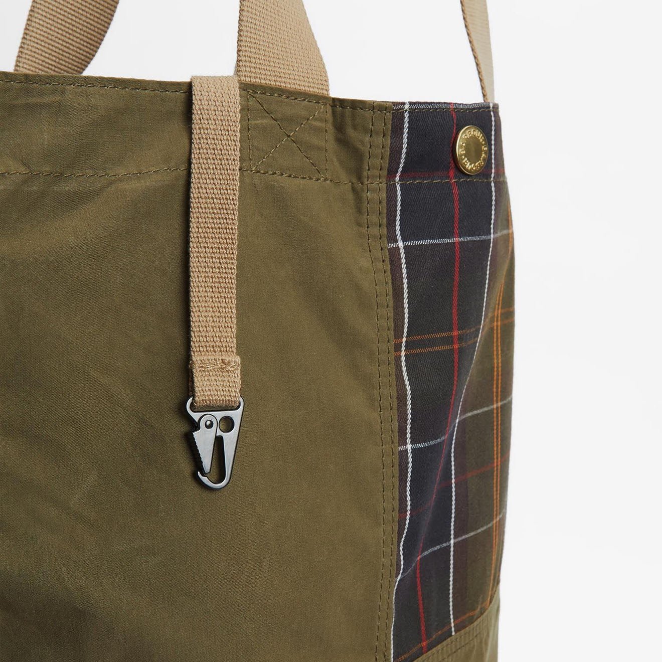 Barbour Transport Patchwork Tote Bag Dusky Green - Image 5