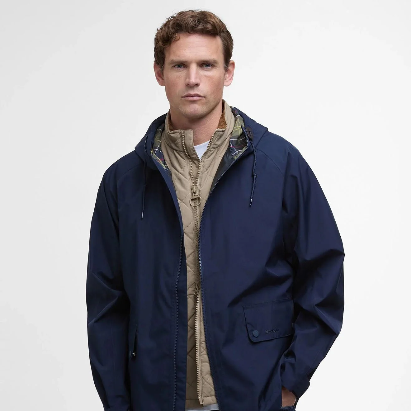 Barbour Trover Waterproof Jacket Navy - Image 2