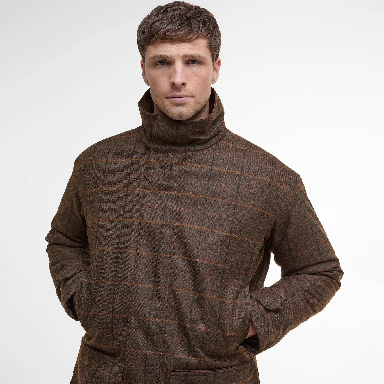 Barbour Wool Beaconsfield Jacket Burnhill Brown Check - Image 4