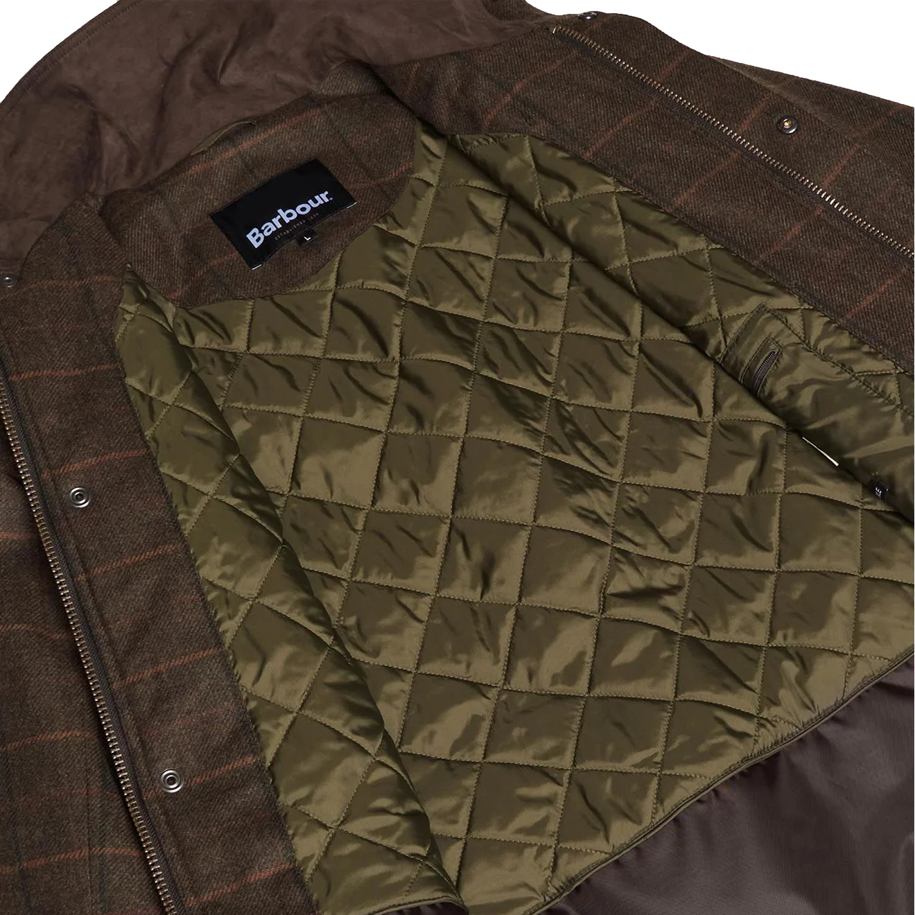 Barbour Wool Beaconsfield Jacket Burnhill Brown Check - Image 6