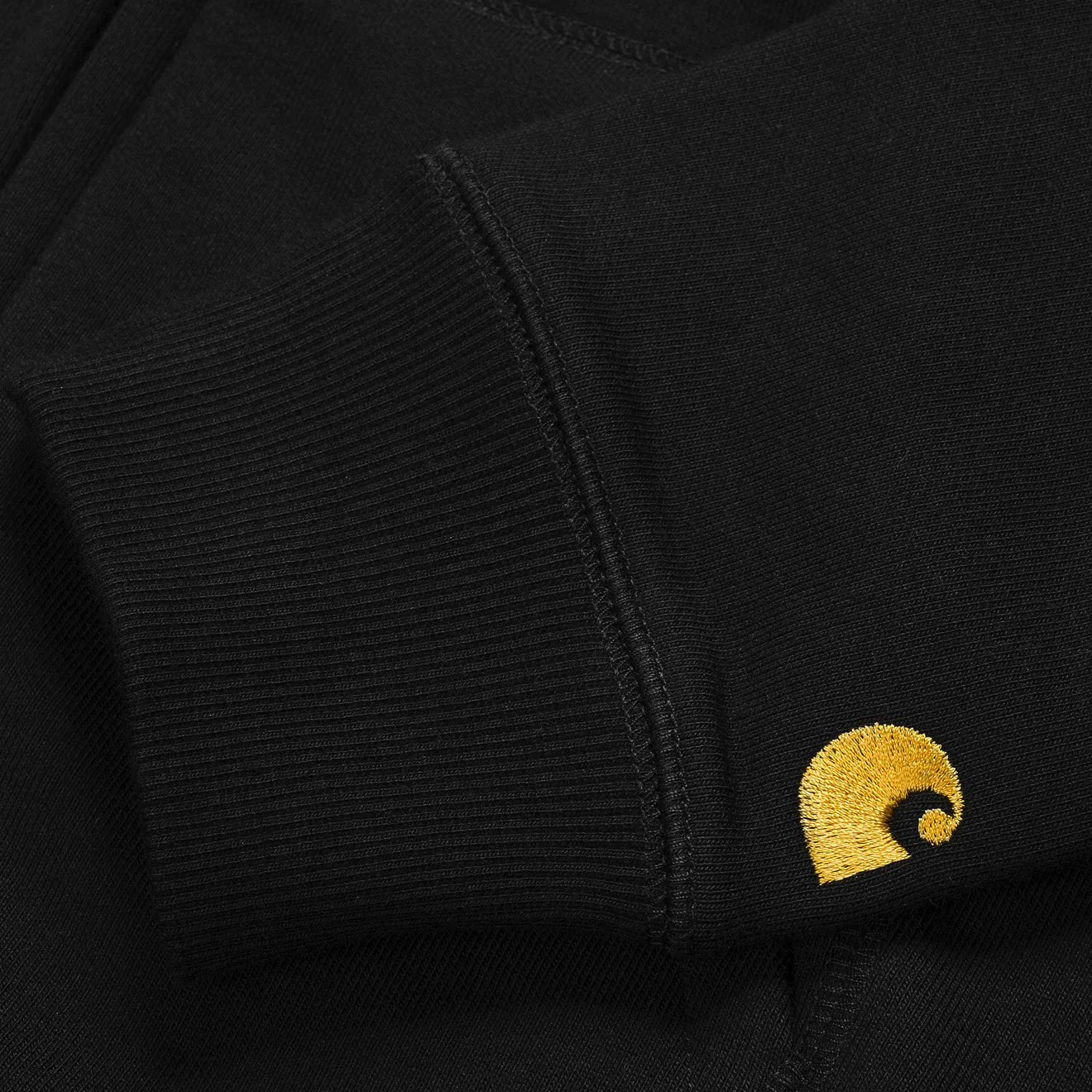 Carhartt WIP Hooded Chase Jacket Black / Gold - Image 2