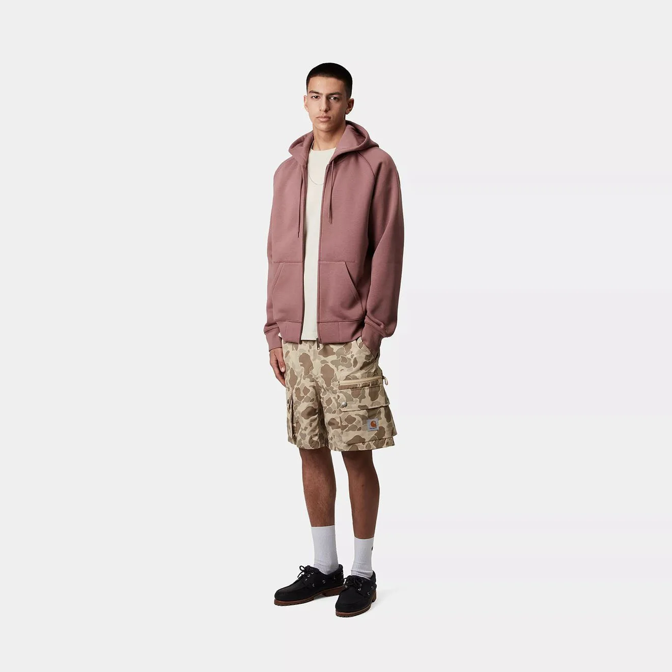Carhartt WIP Hooded Chase Jacket Dusky Pink / Gold - Image 3