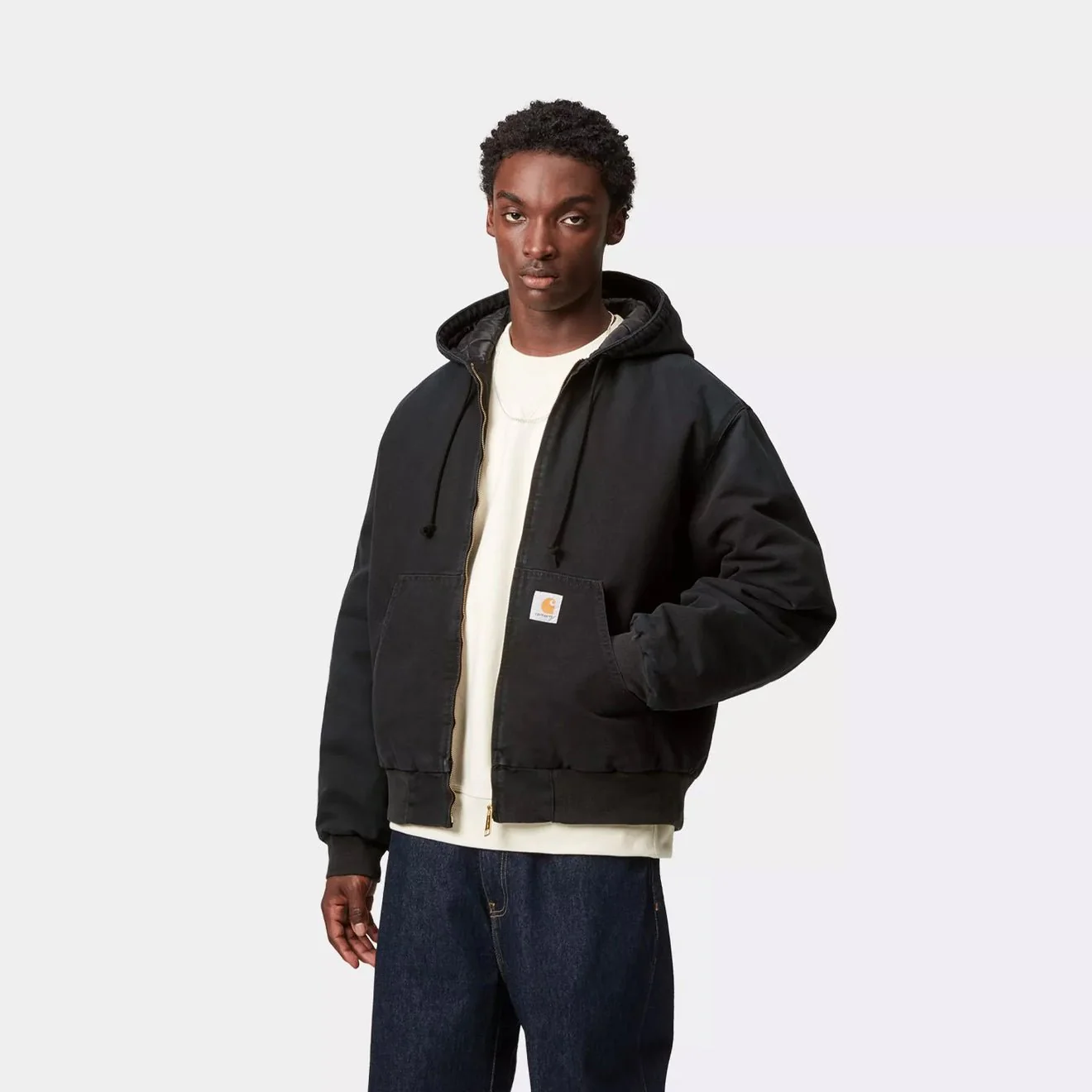 Carhartt WIP OG Active Jacket Black Stone Canvas - Image 3