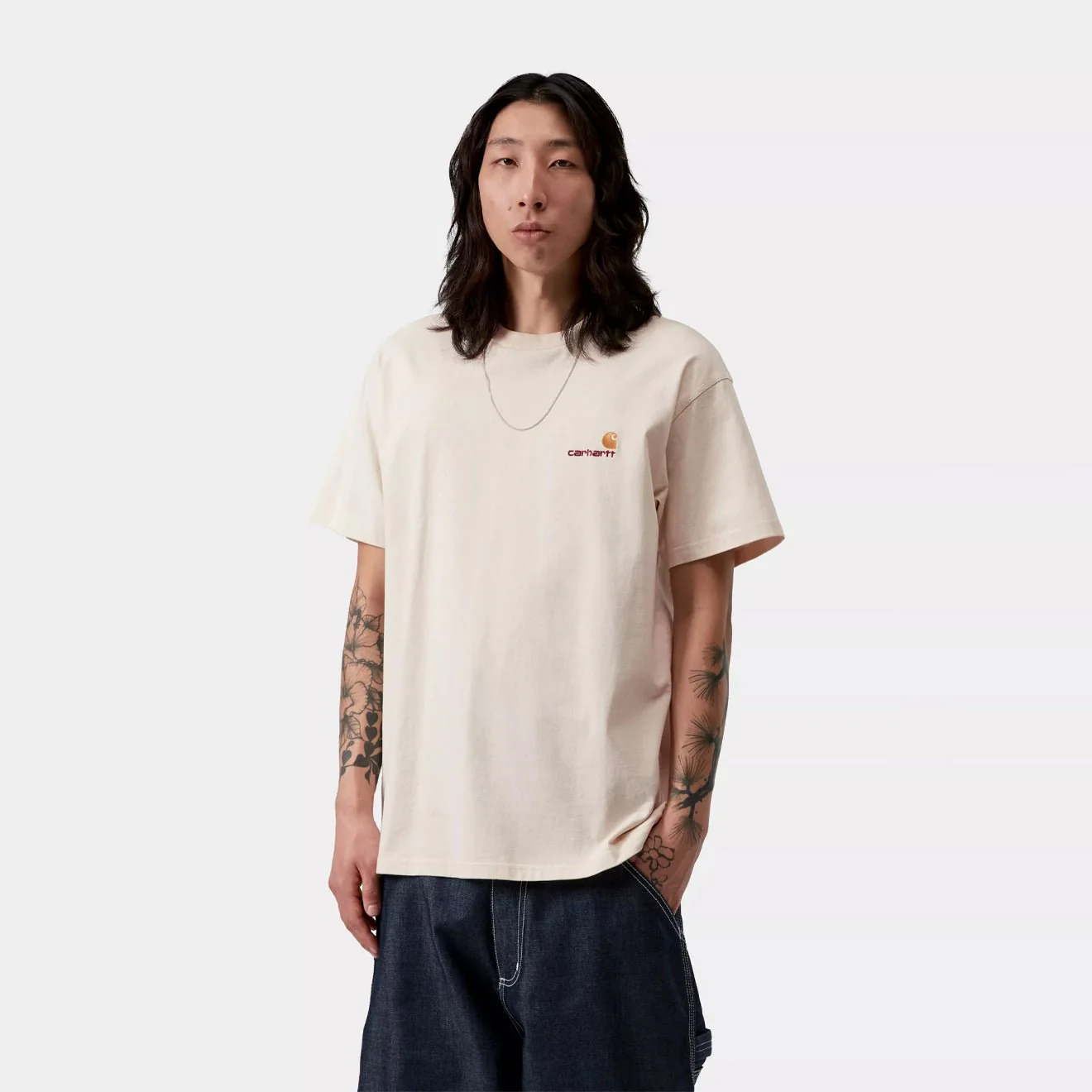 Carhartt WIP S/S American Script T-Shirt Natural - Image 3