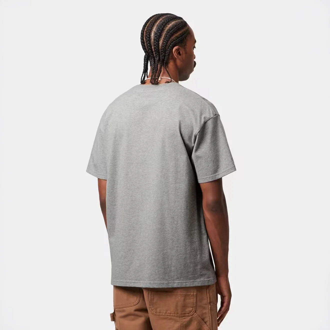 Carhartt WIP S/S Chase T-Shirt Grey Heather / Gold - Image 4