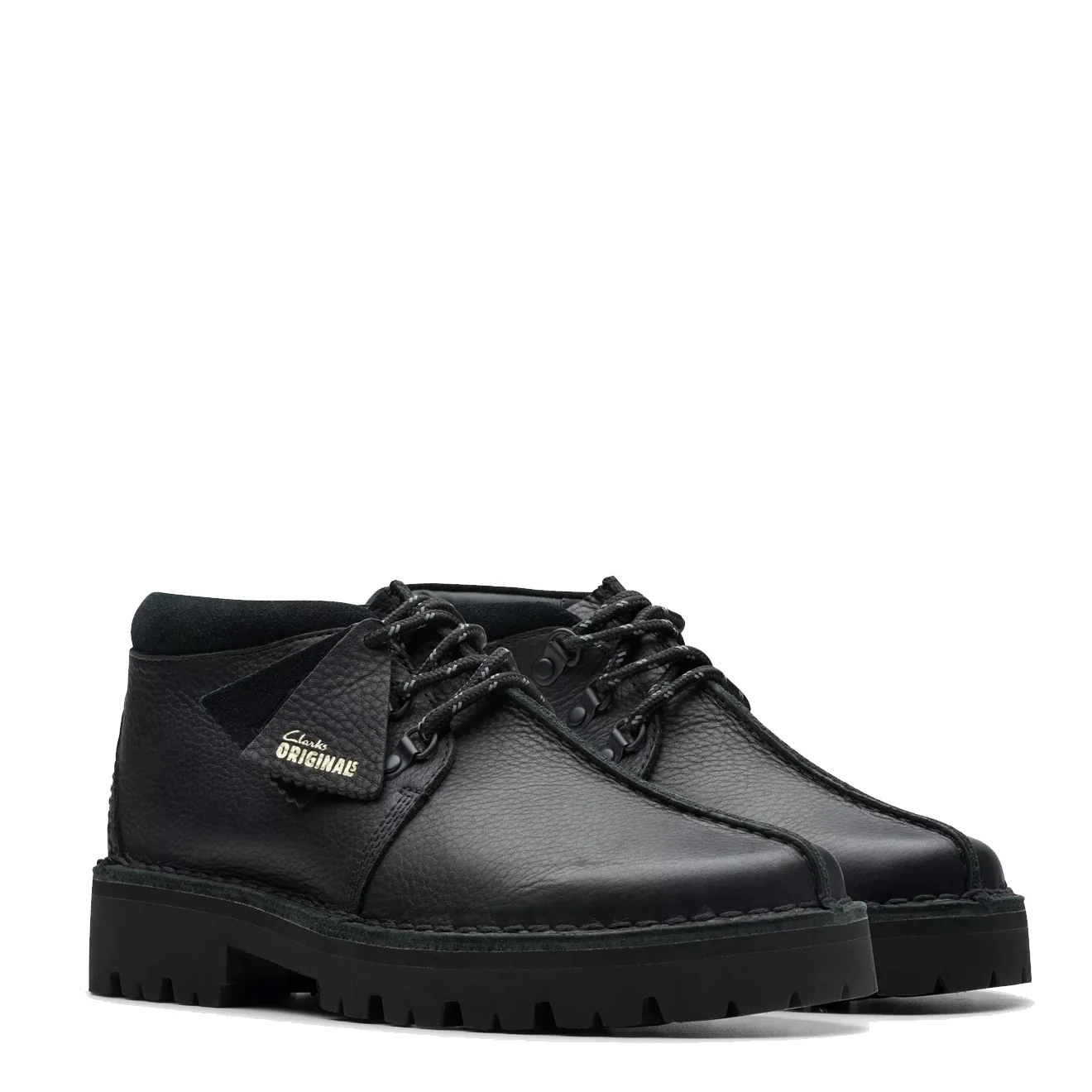 Clarks Originals Trek Hike Shoe Black Leather - Image 3