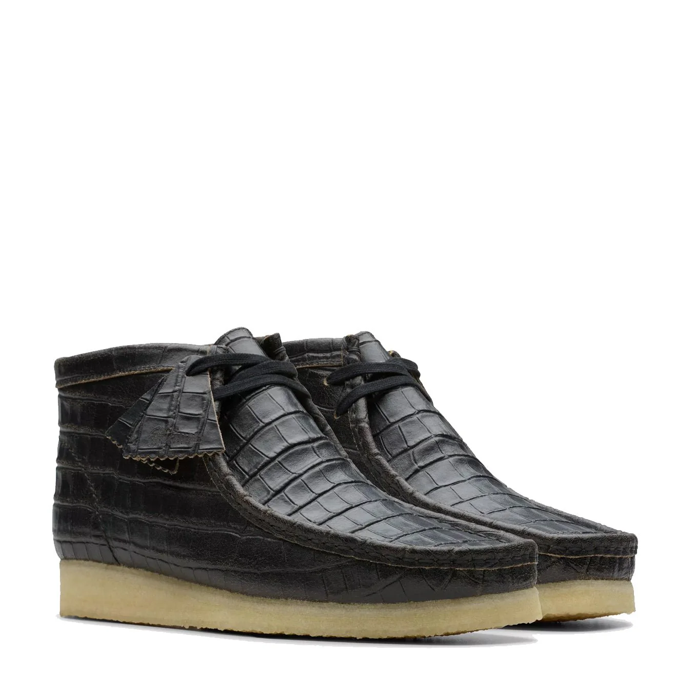 Clarks Originals Wallabee Boot Black Crocodile - Image 3