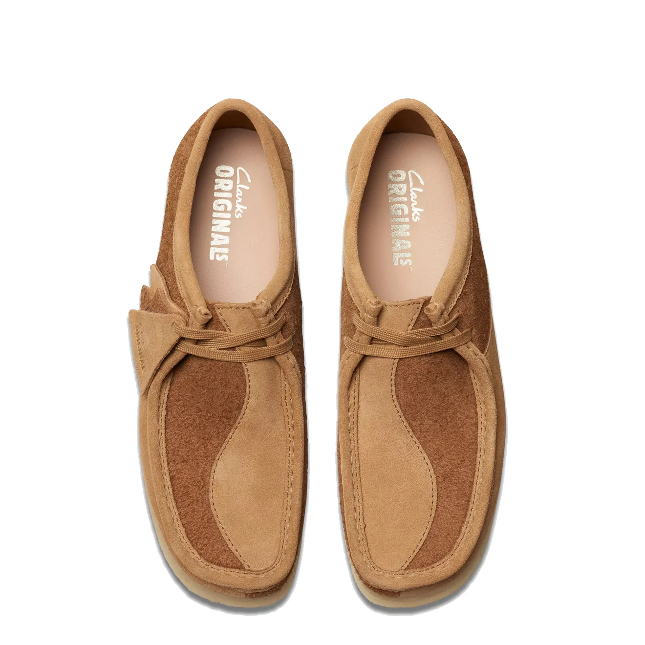 Clarks Originals Wallabee Shoes Tan Combination - Image 3
