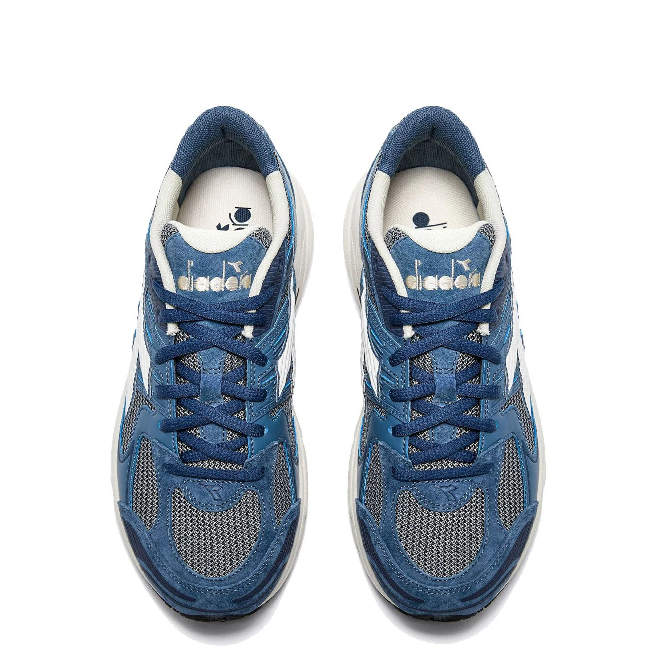 Diadora Mythos Star Pigskin Trainer Blue Dark Denim - Image 2