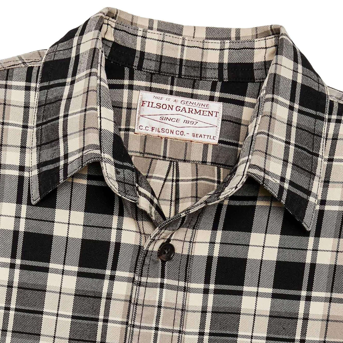 Filson Lightweight Alaskan Guide Shirt Cream / Black / Gray - Image 4