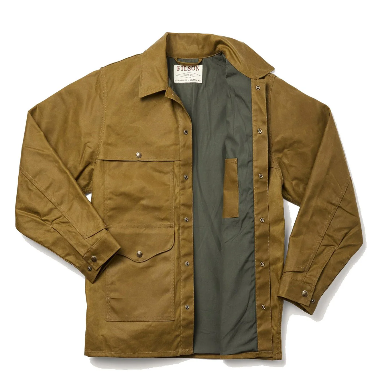 Filson Lined Tin Cruiser Jacket Dark Tan - Image 2