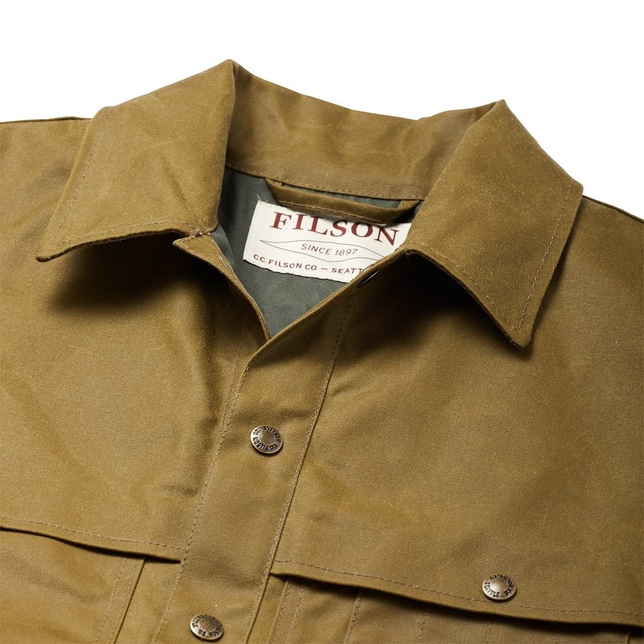 Filson Lined Tin Cruiser Jacket Dark Tan - Image 4