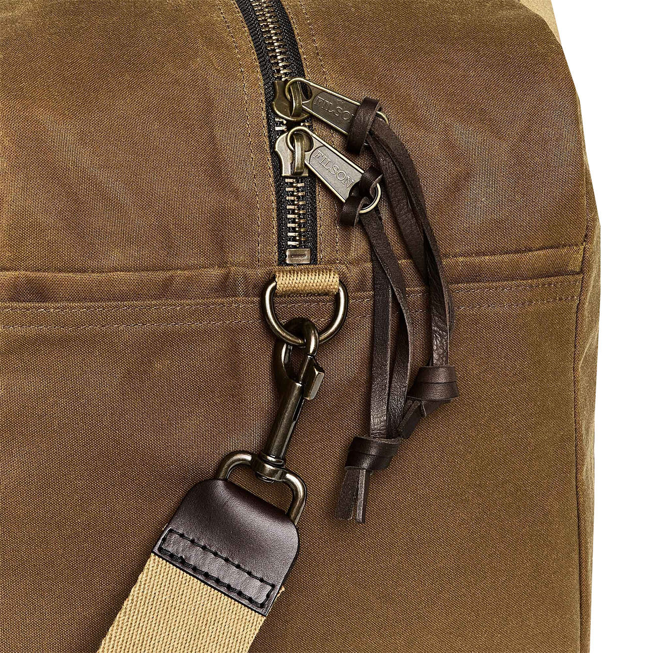 Filson Medium Tin Cloth Duffle Bag Dark Tan - Image 4