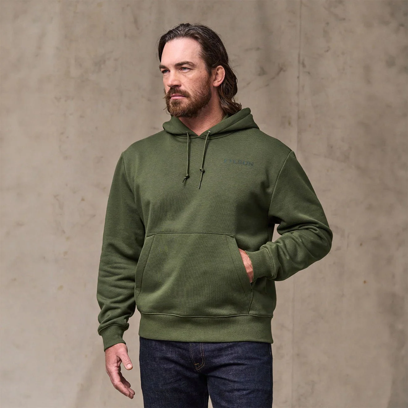 Filson Scenic Graphic Hoodie Northwest Surplus Green - Image 3