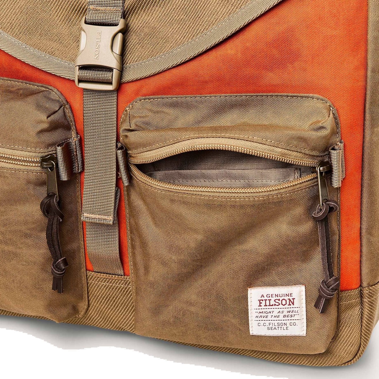 Filson Surveyor Messenger Bag Dark Tan / Flame - Image 6