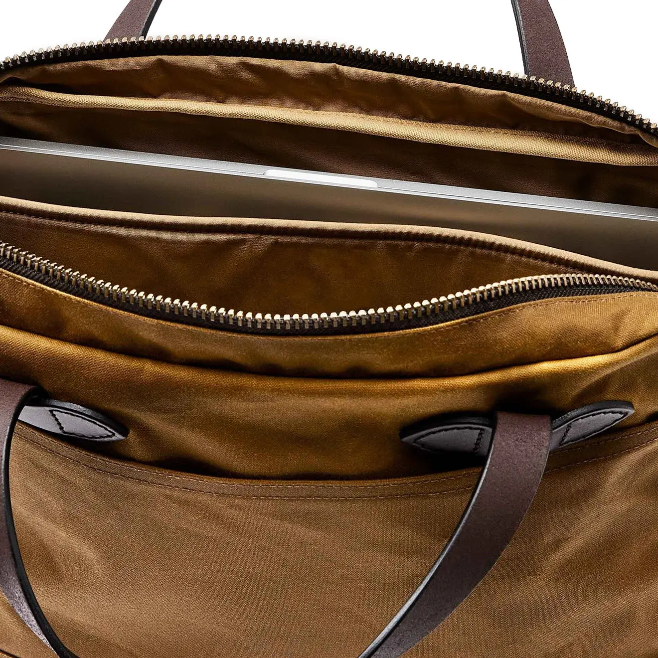Filson Tin Cloth Compact Briefcase Dark Tan - Image 3