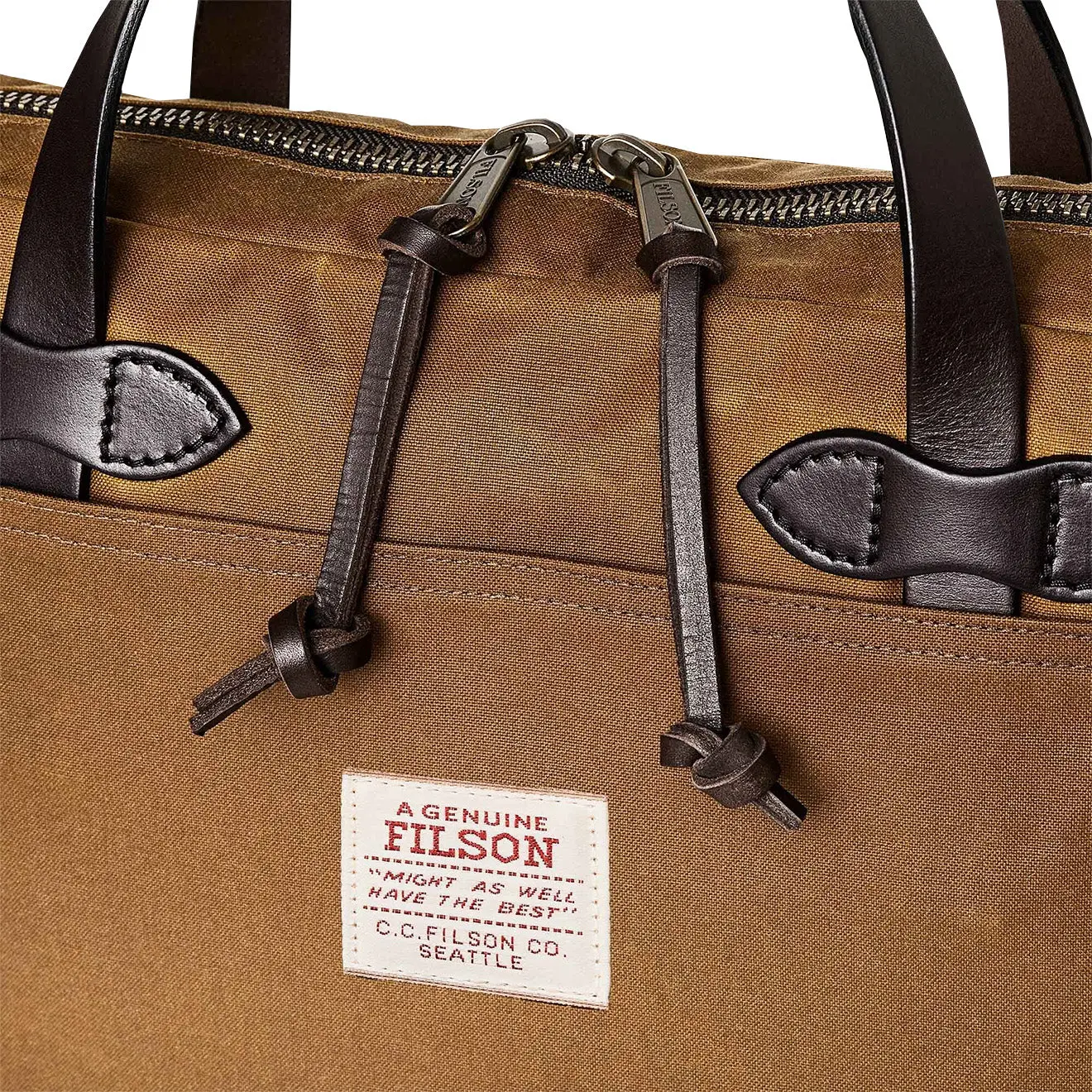 Filson Tin Cloth Compact Briefcase Dark Tan - Image 4