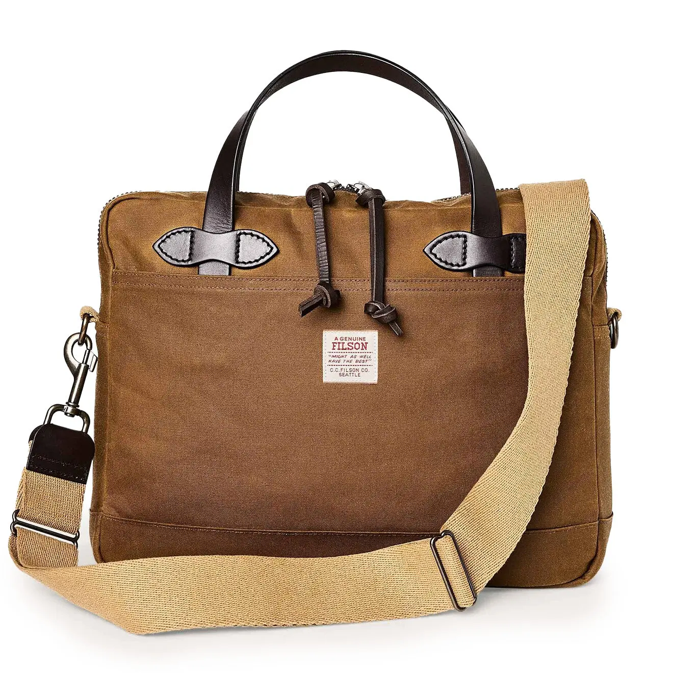 Filson Tin Cloth Compact Briefcase Dark Tan - Image 7