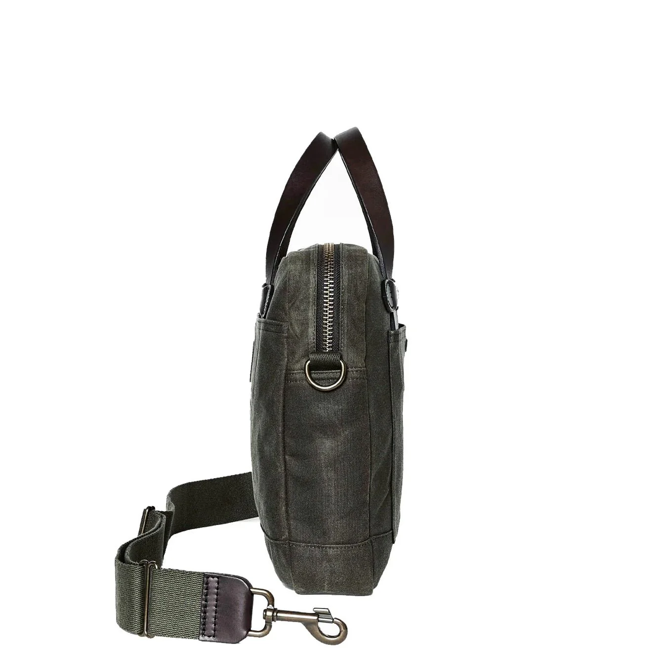 Filson Tin Cloth Compact Briefcase Otter Green - Image 3