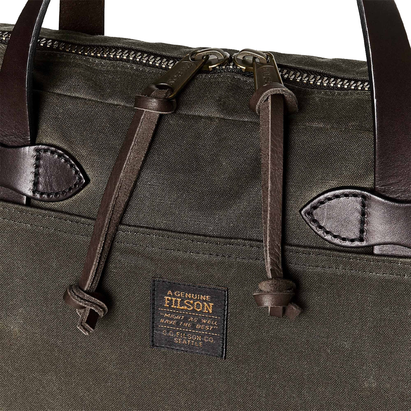 Filson Tin Cloth Compact Briefcase Otter Green - Image 5