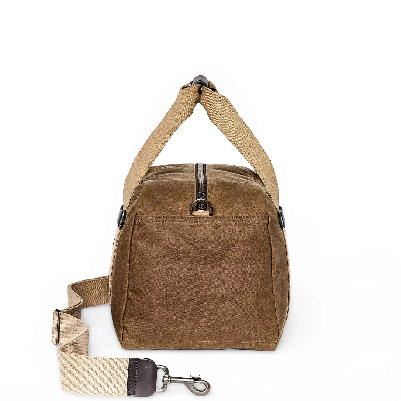 Filson Tin Cloth Small Duffle Bag Dark Tan - Image 3
