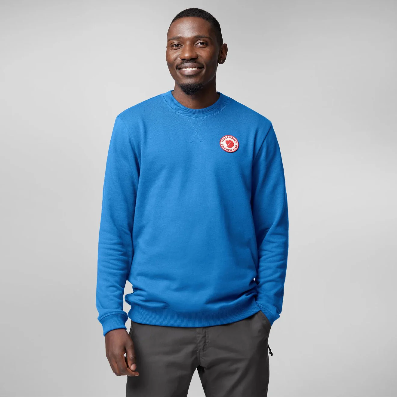 Fjallraven 1960 Logo Badge Sweater Classic Misty Green - Image 3