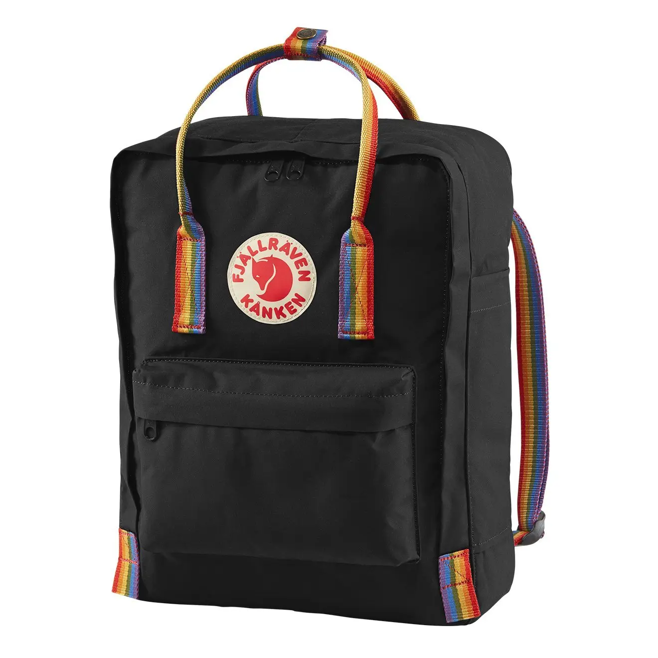 Fjallraven Kanken Classic Backpack Black Rainbow Pattern - Image 4